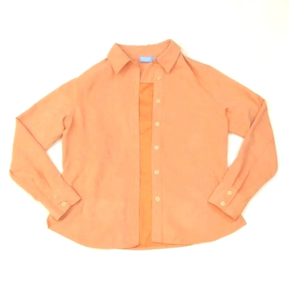 Vintage Y2K Denver Hayes Suede Button Up Terracotta Burnt Orange - Woman Medium